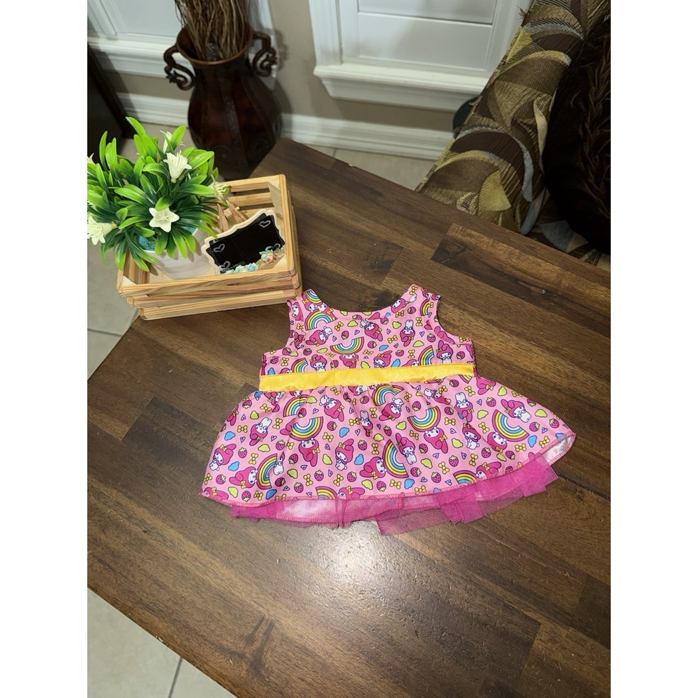 Build A Bear Hello Kitty My Melody Pink Satin Dress Sanrio Rainbow